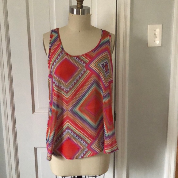 bobeau Tops - Bobeau Bright High/Low Tank bobeau Tops - Bobeau Bright High/Low Tank